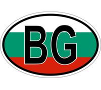 Autocollant Sticker Ovale Oval Drapeau Code Pays Bg Bulgarie