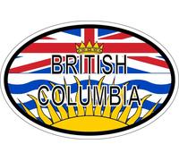 Autocollant Sticker Ovale Oval Drapeau Code Pays Canada Colombie Britannique