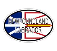 Autocollant Sticker Ovale Oval Drapeau Code Pays Canada Terres Neuves Labrador