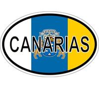 Autocollant Sticker Ovale Oval Drapeau Code Pays Canaries