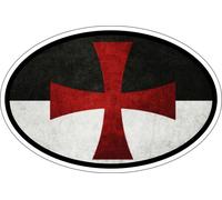 Autocollant Sticker Ovale Oval Drapeau Code Pays Chevalier Templier