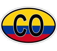 Autocollant Sticker Ovale Oval Drapeau Code Pays Co Colombie