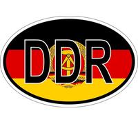 Autocollant Sticker Ovale Oval Drapeau Code Pays Dd Allemagne De L'est Rda Ddr