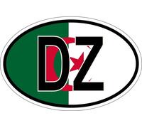 Autocollant Sticker Ovale Oval Drapeau Code Pays Dz Algerie