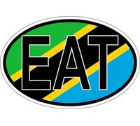 Autocollant Sticker Ovale Oval Drapeau Code Pays Eat Tanzanie