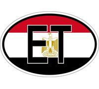 Autocollant Sticker Ovale Oval Drapeau Code Pays Et Egypte