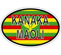Autocollant Sticker Ovale Oval Drapeau Code Pays Hawaii Kanaka Maoli