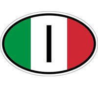 Autocollant Sticker Ovale Oval Drapeau Code Pays I Italie