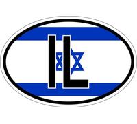 Autocollant Sticker Ovale Oval Drapeau Code Pays Il Israel