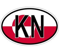 Autocollant Sticker Ovale Oval Drapeau Code Pays Kn Groenland