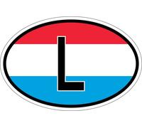 Autocollant Sticker Ovale Oval Drapeau Code Pays L Luxembourg