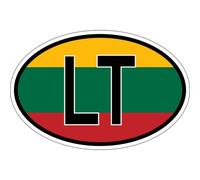 Autocollant Sticker Ovale Oval Drapeau Code Pays Lt Lituanie
