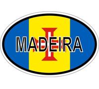 Autocollant Sticker Ovale Oval Drapeau Code Pays Madeira Madere Portugal