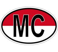 Autocollant Sticker Ovale Oval Drapeau Code Pays Mc Monaco