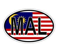 Autocollant Sticker Ovale Oval Drapeau Code Pays My Malaisie