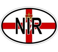 Autocollant Sticker Ovale Oval Drapeau Code Pays Nir Irlande Du Nord