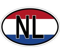 Autocollant Sticker Ovale Oval Drapeau Code Pays Nl Pays Bas