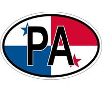 Autocollant Sticker Ovale Oval Drapeau Code Pays Pa Panama