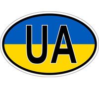 Autocollant Sticker Ovale Oval Drapeau Code Pays Ua Ukraine