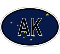 Autocollant Sticker Ovale Oval Drapeau Code Pays Usa Alaska Ak