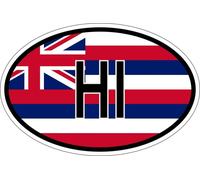 Autocollant Sticker Ovale Oval Drapeau Code Pays Usa Hawaii