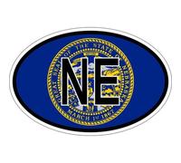 Autocollant Sticker Ovale Oval Drapeau Code Pays Usa Nebraska