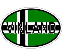 Autocollant Sticker Ovale Oval Drapeau Code Pays Vinland Viking Rune Odin