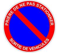 Autocollant sticker panneau stationnement interdit