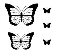 Autocollant Sticker Papillon, Stickers Decoration Voiture, Vinyle haute performance pour Auto, Autocollants Fleur Papillon (5, 1 - noir profond)