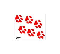 Autocollant - Sticker - Petites Pattes - Rouge - 10 X 12 Cm - Résistant Et Durable