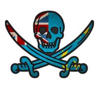 Autocollant Sticker Pirate Jack Rackham Calico Drapeau Pays Tuv Tuvalu