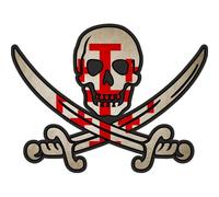 Autocollant Sticker Pirate Jack Rackham Drapeau Croix De Jerusalem Templier R1
