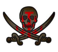 Autocollant Sticker Pirate Jack Rackham Drapeau Croix De Jerusalem Templier R2