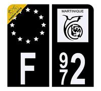 Autocollant Sticker Plaque d’immatriculation Moto 972 Martinique DROM Noir