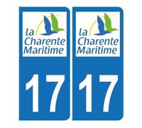 Autocollant Sticker Plaque d’immatriculation Voiture 17 Charente Maritime