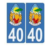 Autocollant Sticker Plaque d’immatriculation Voiture 40 Blason des Landes