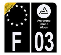 Autocollant Sticker Plaque d'immatriculation Moto Département 03 Allier Noir Plaque Plexiglas