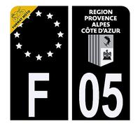 Autocollant Sticker Plaque d'immatriculation Moto Département 05 Hautes-alpes Noir
