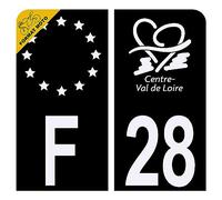 Autocollant Sticker Plaque d'immatriculation Moto Département 28 Eure-et-Loir Noir Plaque Plexiglas