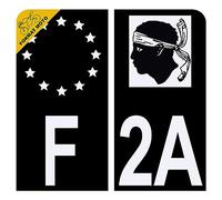 Autocollant Sticker Plaque d'immatriculation Moto Département 2A Corse-du-sud Noir