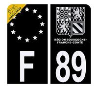 Autocollant Sticker Plaque d'immatriculation Moto Département 89 Yonne Noir Plaque Plexiglas