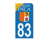 Autocollant Sticker Plaque d'immatriculation Moto - HADEXIA - Département 83 - Région PACA