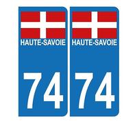 Autocollant Sticker Plaque d'immatriculation Voiture 74 Croix de Savoie Version Bis
