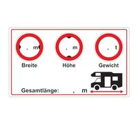 Autocollant Sticker pour Camping Car, Petit Accessoire de Cockpit pour Femme, Film Autocollant Blanc - Hauteur - Largeur - Longueur - 5.5 x 9.5 cm - Allemand/German