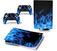Autocollant Sticker pour Sony PS5 Édition numérique, Feu Bleu-78 G