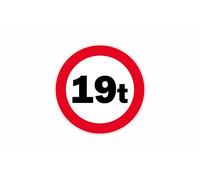Autocollant Sticker Signalisation Panneau Interdit Poids Lourds Camion 19 T