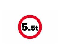 Autocollant Sticker Signalisation Panneau Interdit Poids Lourds Camion 5,5 T