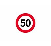 Autocollant Sticker Signalisation Plaque Porte Panneau Limitation Vitesse 50