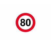 Autocollant Sticker Signalisation Plaque Porte Panneau Limitation Vitesse 80