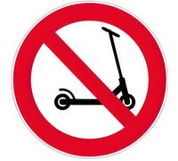 Autocollant sticker signalisation plaque porte panneau trotinette interdite